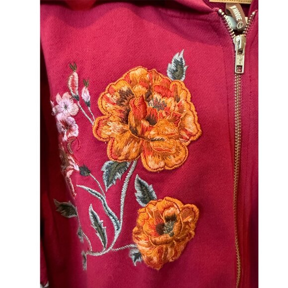 Sundance Driftwood “Teddy Hoodie” Embroidered Sweater- Magenta - Picture 7 of 7